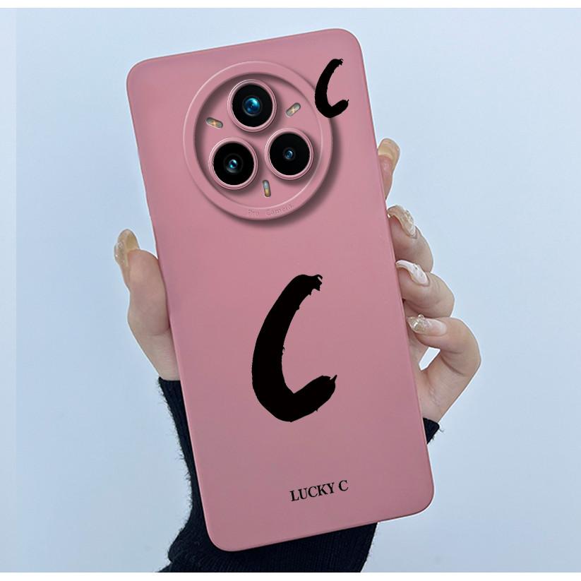 For Realme 14 Pro 14Pro+ 5G Cover Case Lucky Initial Letter Couple Silicone Soft Phone Bumper for Realme14 Pro Plus 2025 Casing