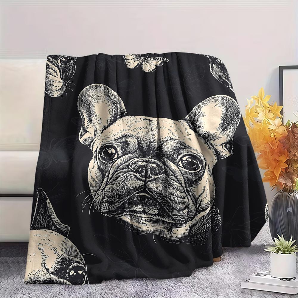 Cartoon Images of Cats Dogs Print Flannel Blanket,High Quality Comfortable for All Seasons,Home Decor,Warmth and Comfort,Perfect for Christmas Gifts