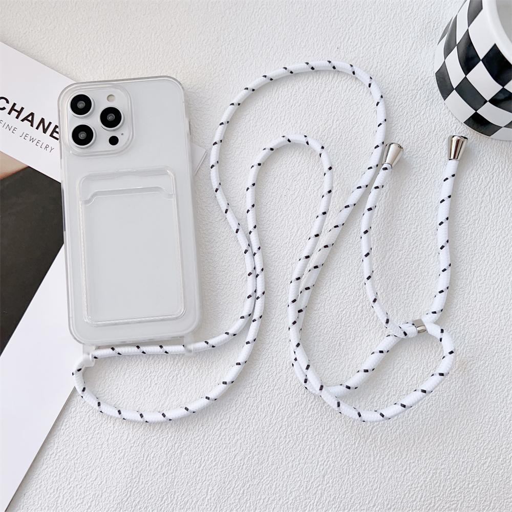 Clear Card Holder Wallet Crossbody Necklace Lanyard Cord Case For iPhone 17 16 15 11 12 13 14 Pro Max Air X S Plus Soft Cover