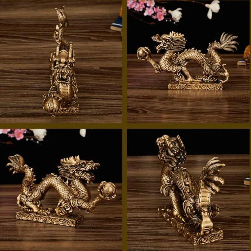 Good Luck Chinese New Year Dragon Statue Attract Wealth Dragon Figurine Ornament