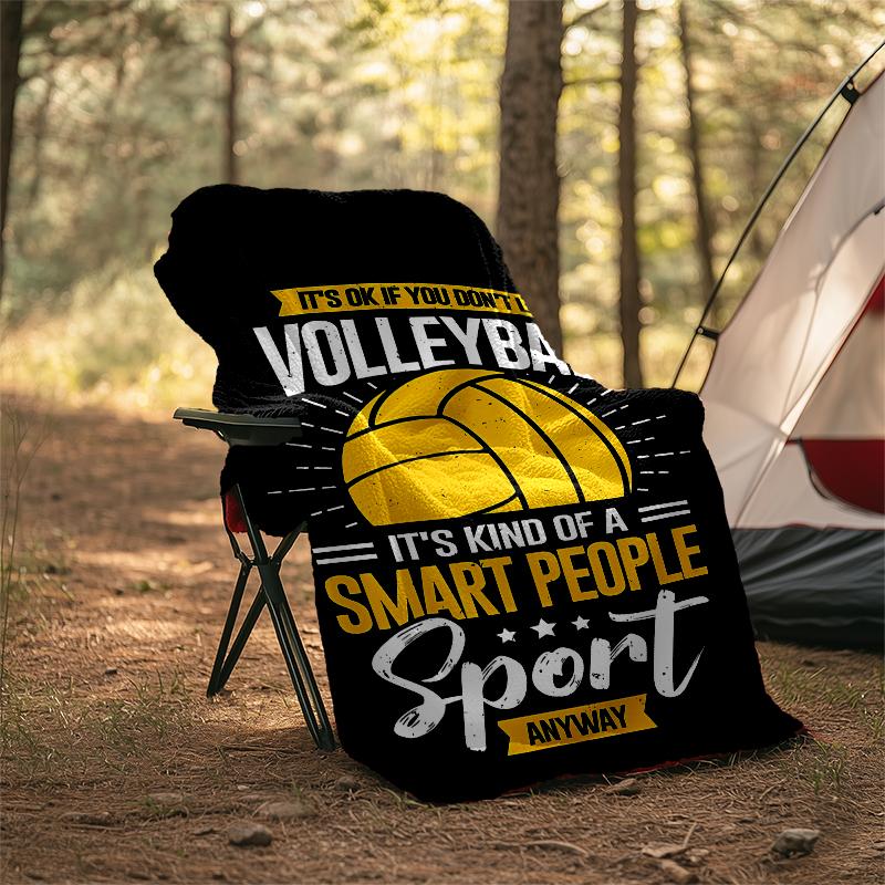 Volleyball Theme Printed Blanket - Perfect for Couch, Bed, Travel & Outdoor Use | Machine Washable, Cozy & Durable.