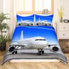 Kids Aircraft Bedding Set 3D Army Airplane Duvet Cover for Boys Girls Cartoon Aircraft Quilt Cover Plane Airliner Bedding 2Pcs
