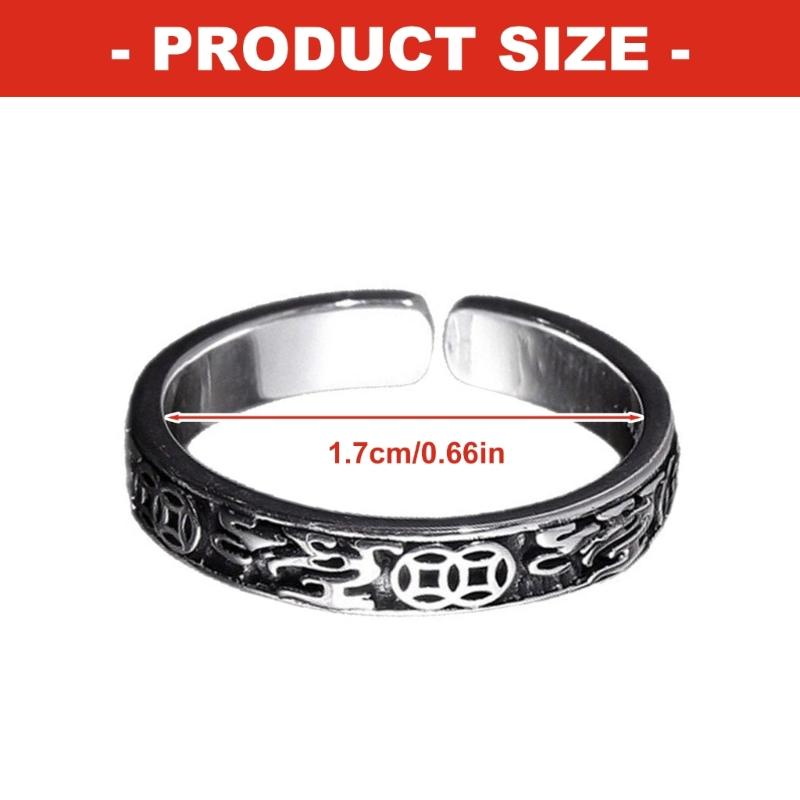 Adjustable Copper Rings Vintage Defender Symbol Coin Design Minimalist Aesthetic Finger Jewelry Comfort Daily for Men