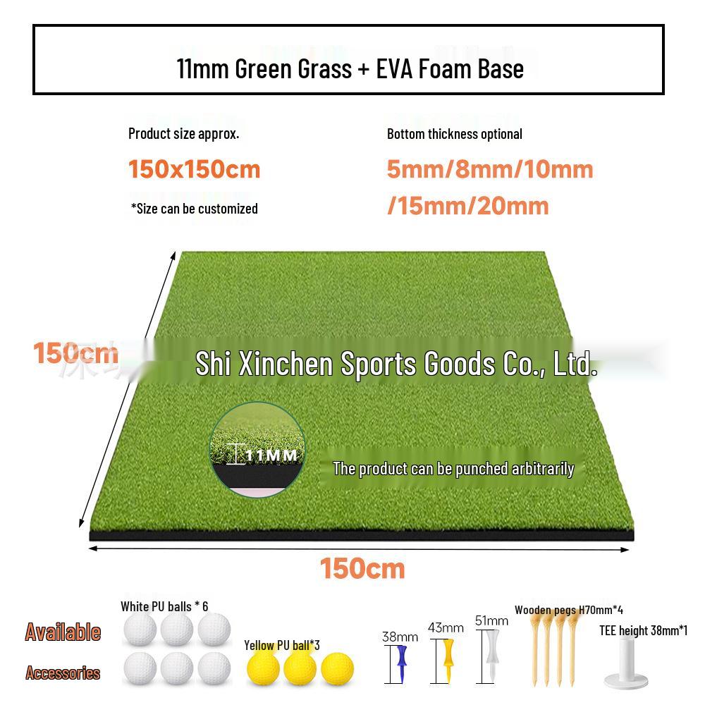 Premium Outdoor Golf Practice Mat - Swing & Hit with Realistic Green Grass