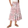 Womens Maxi Skirt Drawstring High Waisted Summer Long Skirts Lightweight Tiered Flowy Floral Pleated Skirts