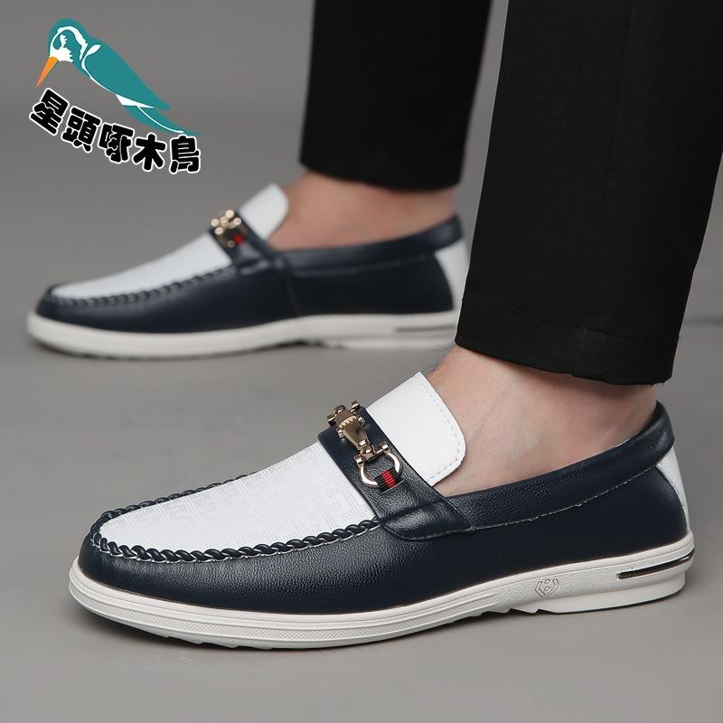 Men's Doudou shoes men's summer breathable driving shoes new casual leather shoes overalls