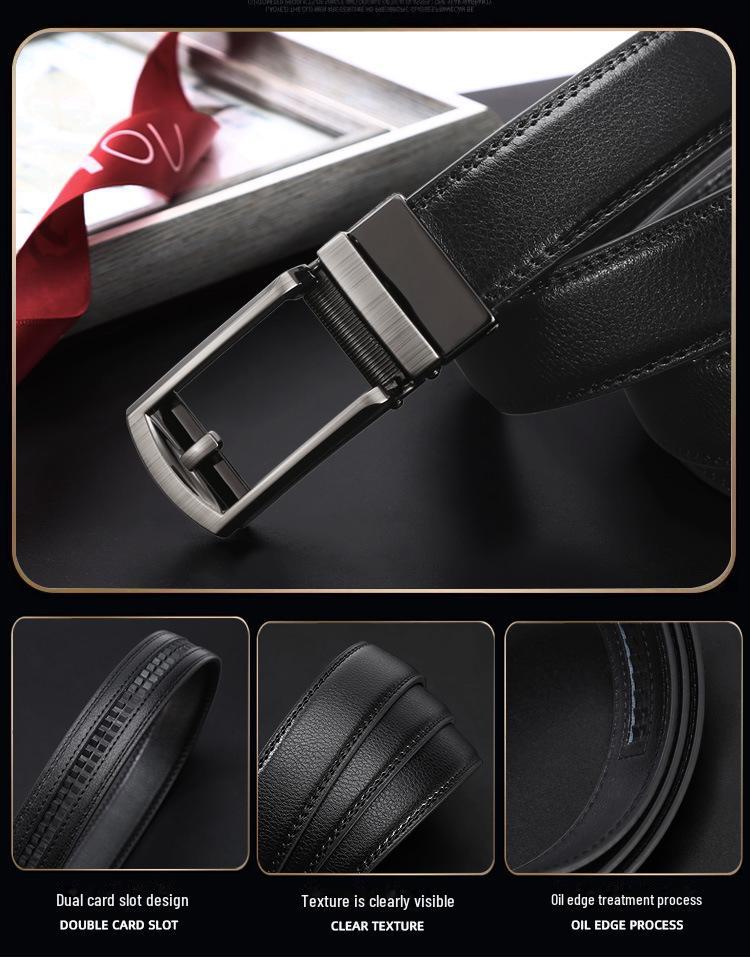 Męski Pasek Wysokiej Jakości z Automatyczną Klamrą - Modny, Prosty i Codzienny Styl