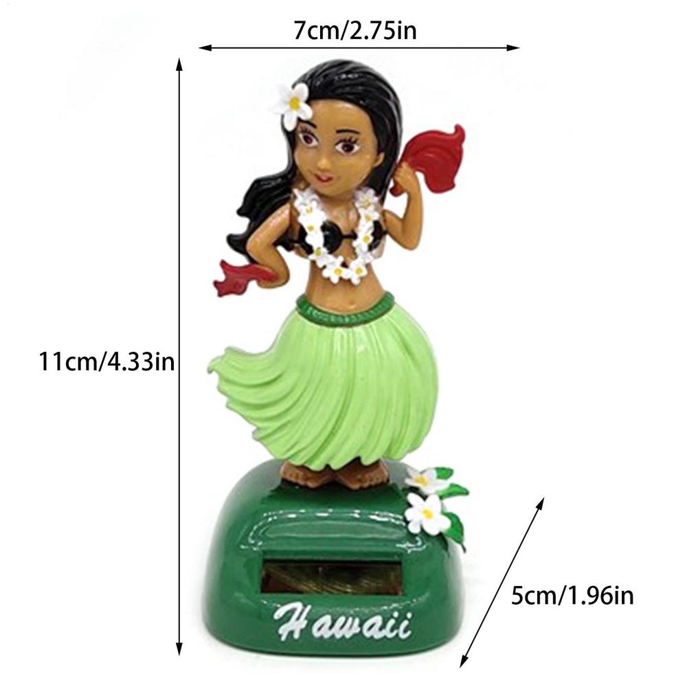 Hawaiianisches Mädchen Solar Tanzende Figur Niedliche Wackelkopffigur Armaturenbrett-Deko Schüttelkopf-Puppe für Auto-Innenzubehör & Geschenk