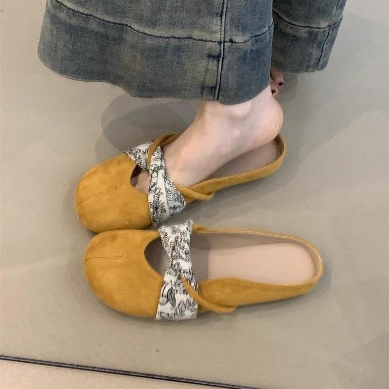 Gentle ballet slippers new retro temperament elegant suede shallow mouth Mary Jane shoes