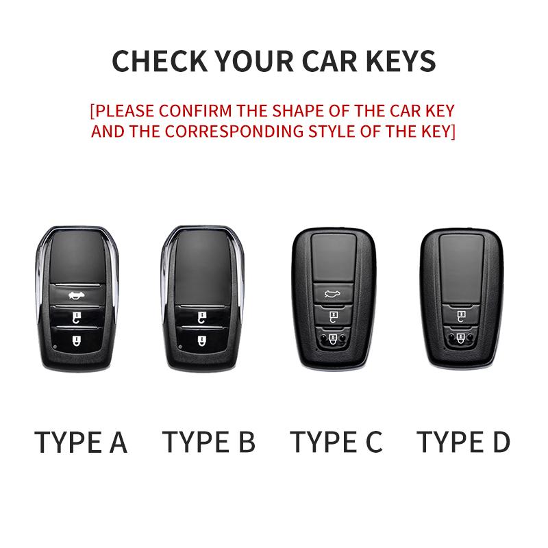 Leather Car Key Case for Toyota Prius Camry Corolla CHR C-HR RAV4 Land Cruiser 2/3 Button Keychain Suede Accessories