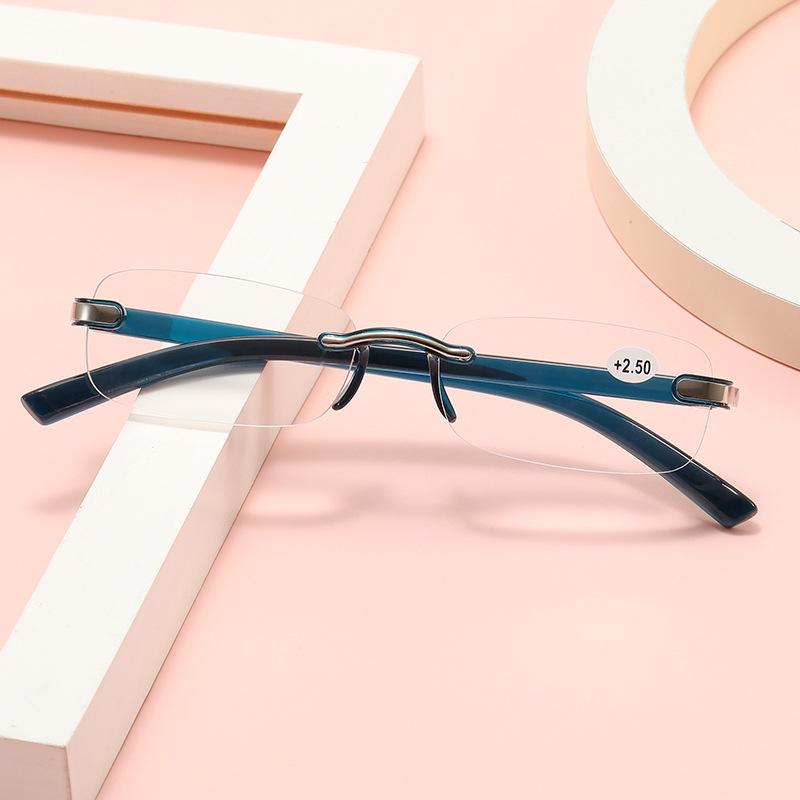 Fashion Frameless Reading Glasses Women Men Square Ultralight Presbyopic Eyeglasses Optical Farsighted Eyewear +1.0 To +4.0