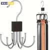 360° Rotating Storage Hanger Hook Multi-Claw Bag Metal Belts Rack Wooden Organizer For Bras Ties Scarves Household Closet