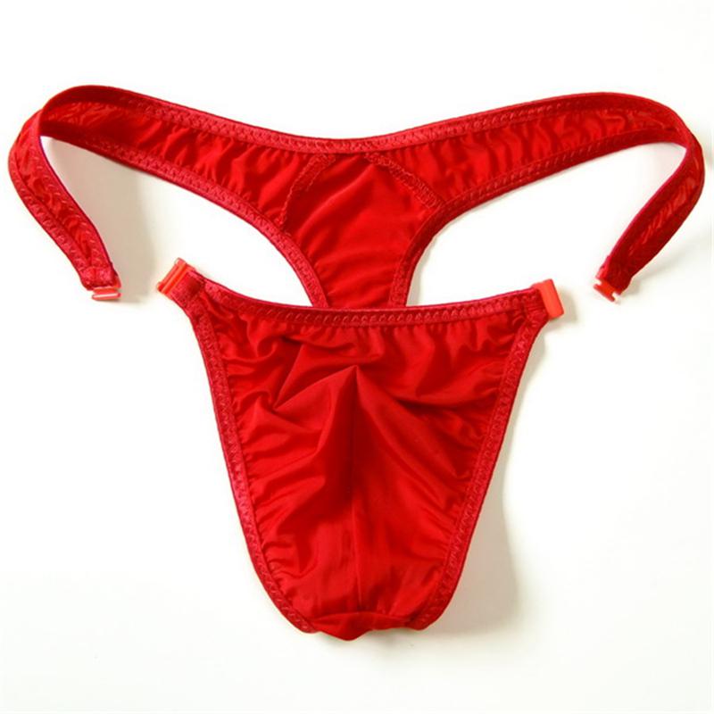 2019 Hot M/L/XL Translucent Mens Nylon Thongs Men Sexy Button Bikini Briefs Gay G-string/Jocks/Tanga/T-back Gay Underwear