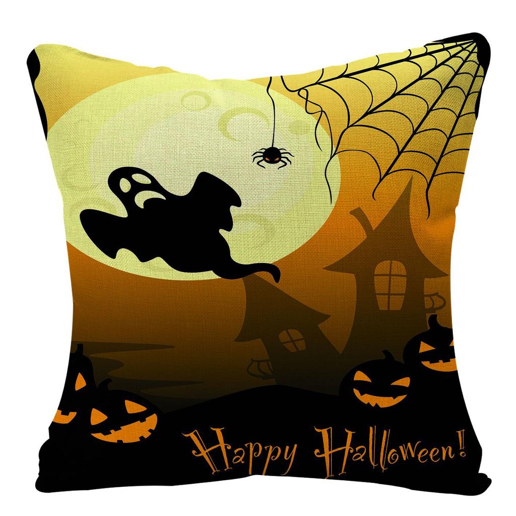 New Halloween Pumpkin Festival Linen Pillow Cover Home Festive Sofa Pillow Cover Premium Durable Quality Useful