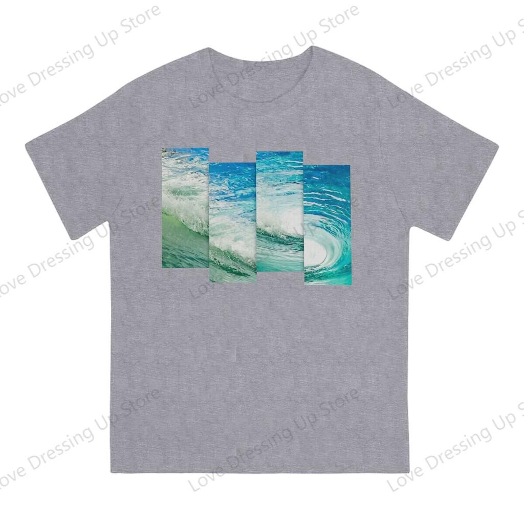 Crazy Wave Tube Panels Large Printed Cotton Unisexs Tshirt Short Sleeve Tshirts Hipster Tops