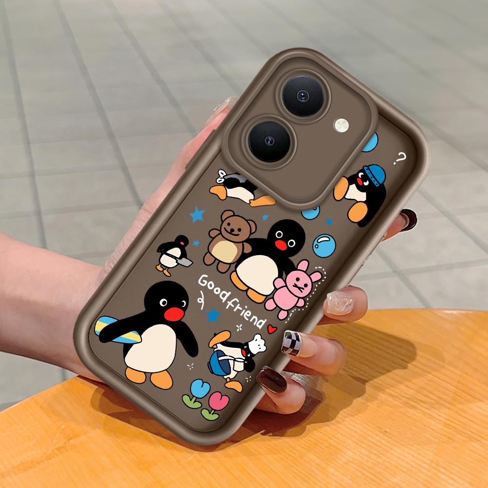 

Мягкий силиконовый квадратный чехол с рисунком лестницы для телефона, полное покрытие, противоударный защитный резиновый чехол для камеры для Vivo Vivo X100 Pro коричневый