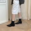 Inner heightening pointed short boots women's rear zipper autumn new thin versatile fashion low heel thin boots women