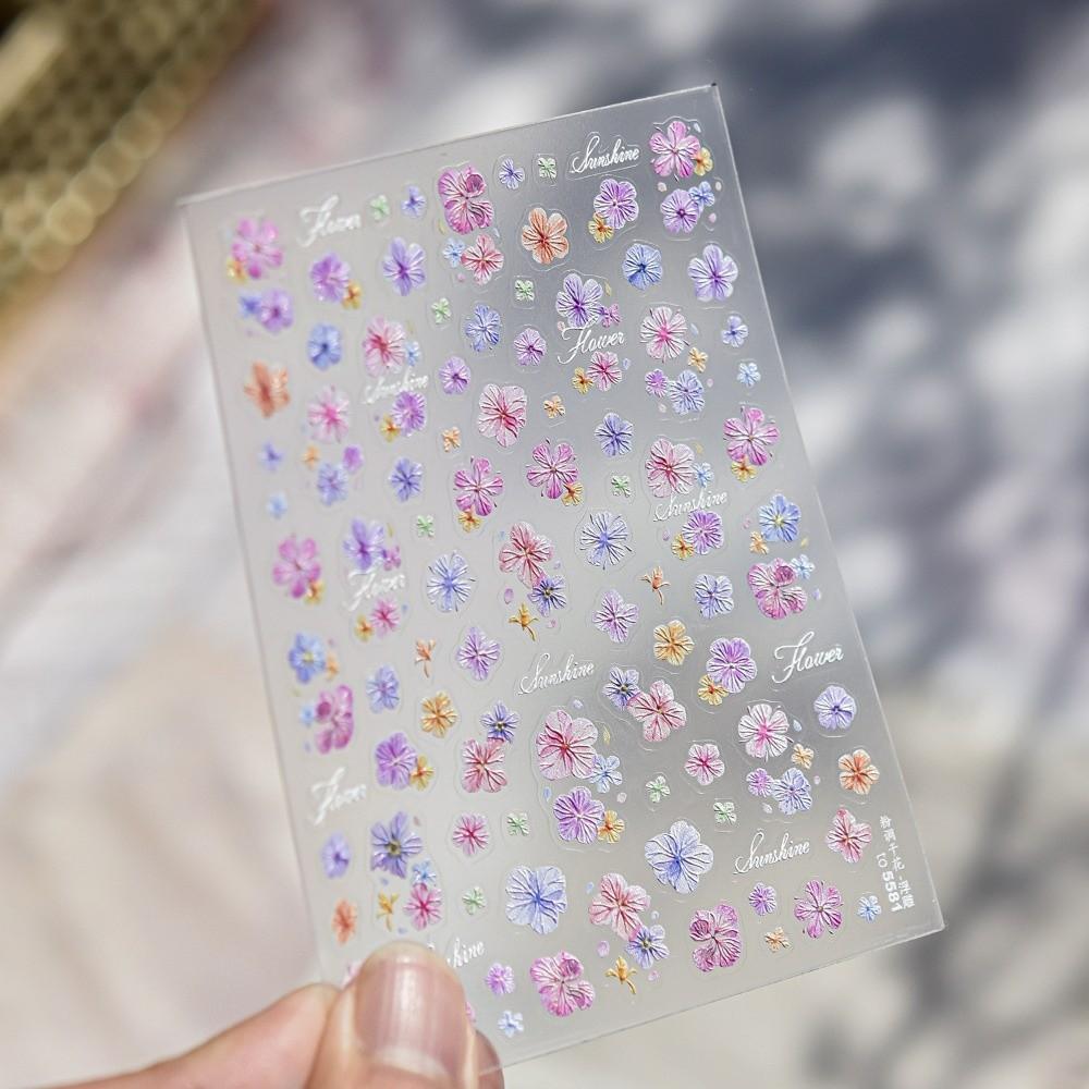 DIY Nail Art Stickers Self Adhesive Manicure Stickers Long Lasting Flowers Nails Decals  Nail Art