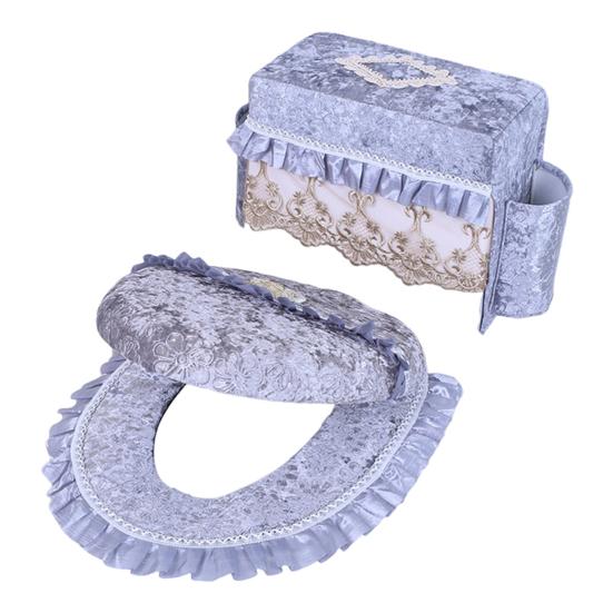 Pokrywa zbiornika toalety z flaneli Ultra Pluszowa pokrywa deski sedesowej z kieszeniami bocznymi