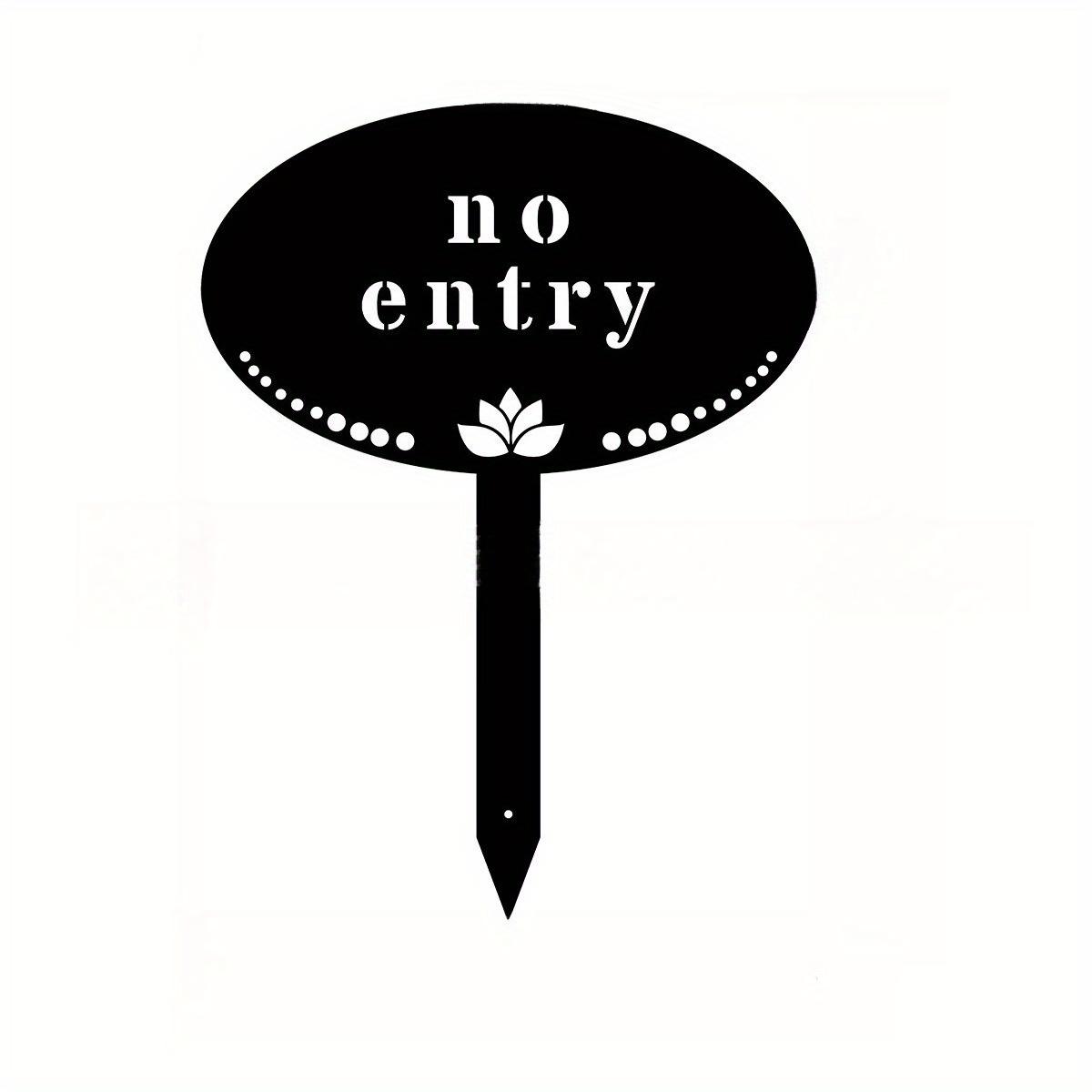 

1Pc Black Iron Pet Warning Sign, Ground Plug, for Courtyard Door Lawn Iron Warning