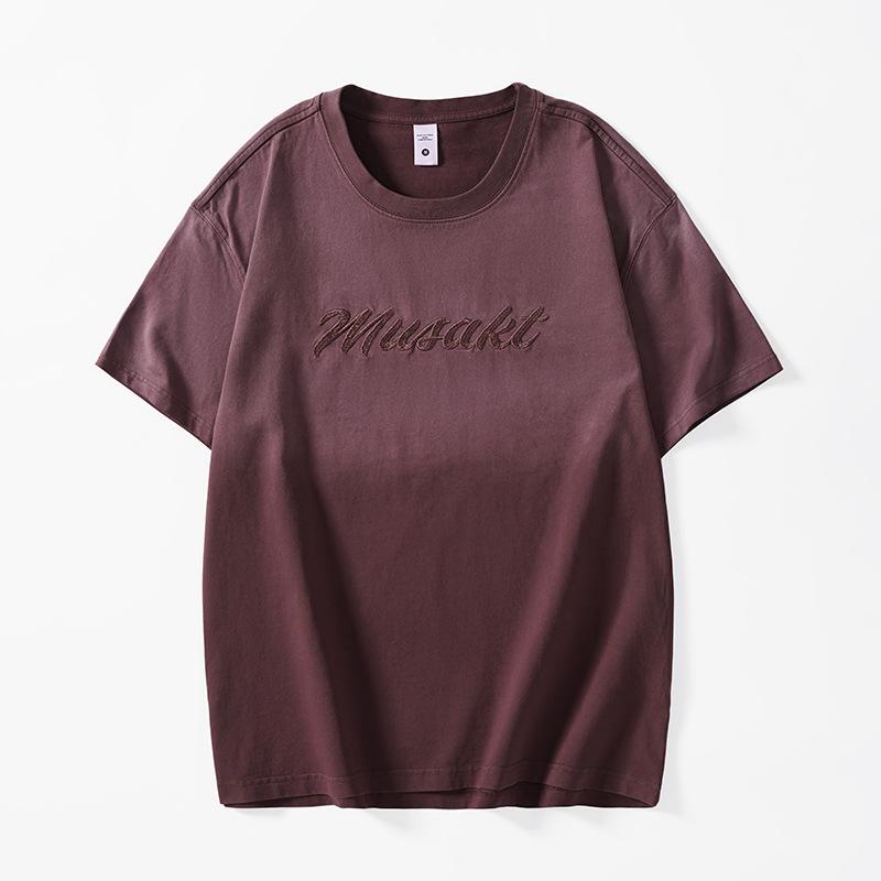 New Heavyweight Gradient Short-sleeved T-shirt for Spring and Summer American T-shirt Short Shirt