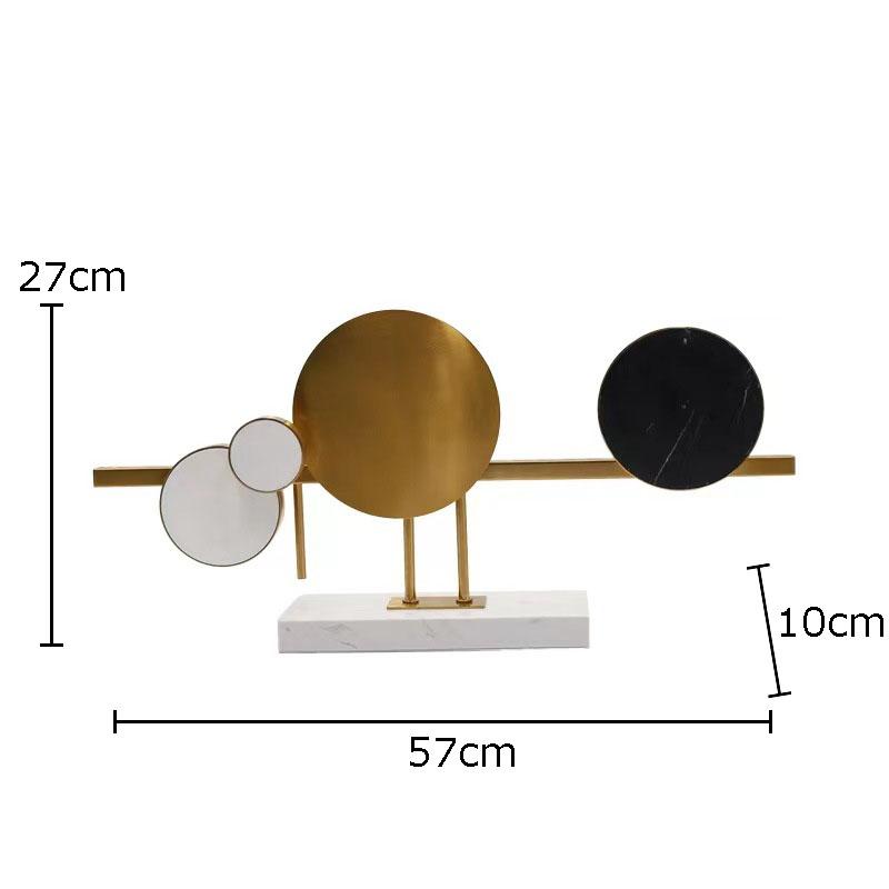 Metal Circular Artwork Marble Base Ornaments Desk Decoration Abstract Crafts Room Aesthetics Decor Creative Marble Sculpture