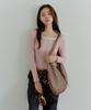 Clote Ribbon Shoulder Bag - Striped Brown