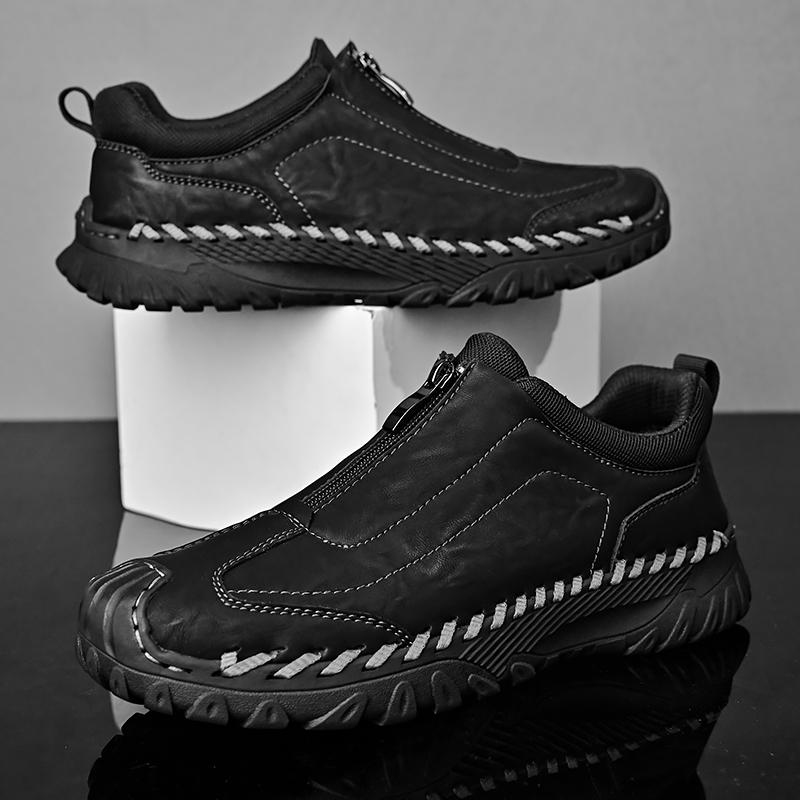 Fashion Leather Shoes Man Casual Loafers Luxury Design Slip on Male Dress Shoes Leisure Style Big Size Outdoor Wear-resistant Sole