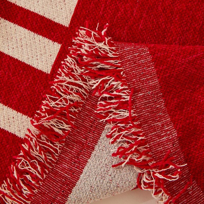 Joyful Snow Neil Sofabezugstoff, Vier Jahreszeiten Universal Groß Rot Sofakissen, Wohnzimmerdekoration, Sofaschal Überwurfdecke