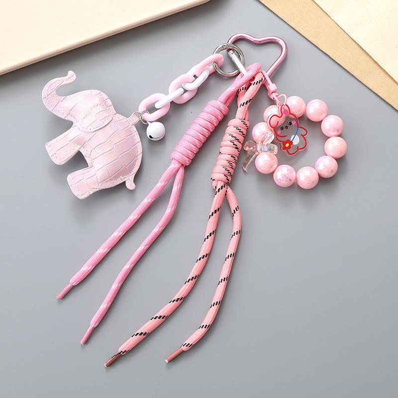 New Mermaid Princess Beaded Phone Pendant, Miu Series Bag Decoration Accessory, Cartoon Doll Leather Elephant Ornament Pendant
