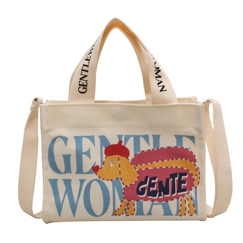 Mode Buchstaben Canvas kleine Tasche Damen neue lässige Umhängetasche Handy-Tasche Ausgehen Tragetasche Mode