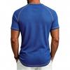 Mens Waffle Henley Collar Raglan Short Sleeve Color Block Casual T Shirt