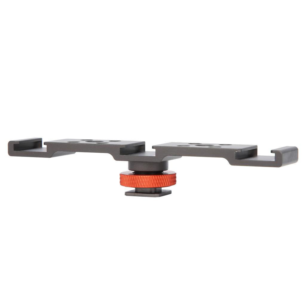 3 In 1 Hot Shoe Mount Adapter Extension Bar Bracket Stand for Camera Mobile PhoneBlack Silver