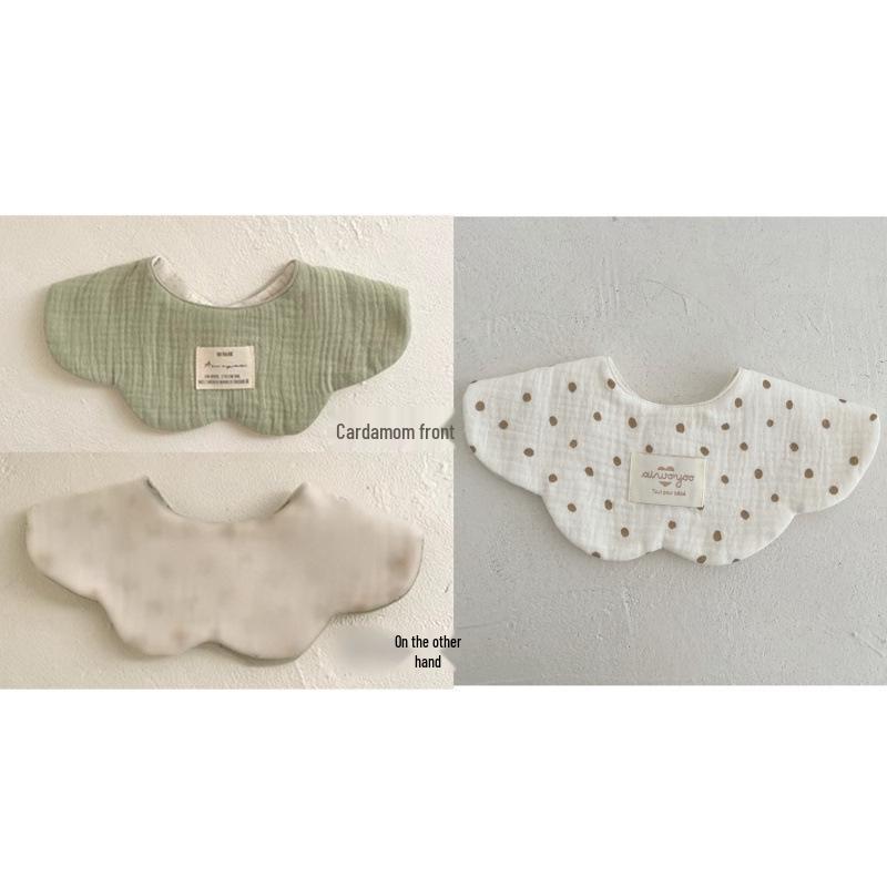 Pure Cotton Korean-Style Baby Drool Bib - Lightweight, Absorbent, Anti-Spit Up, Petal Design