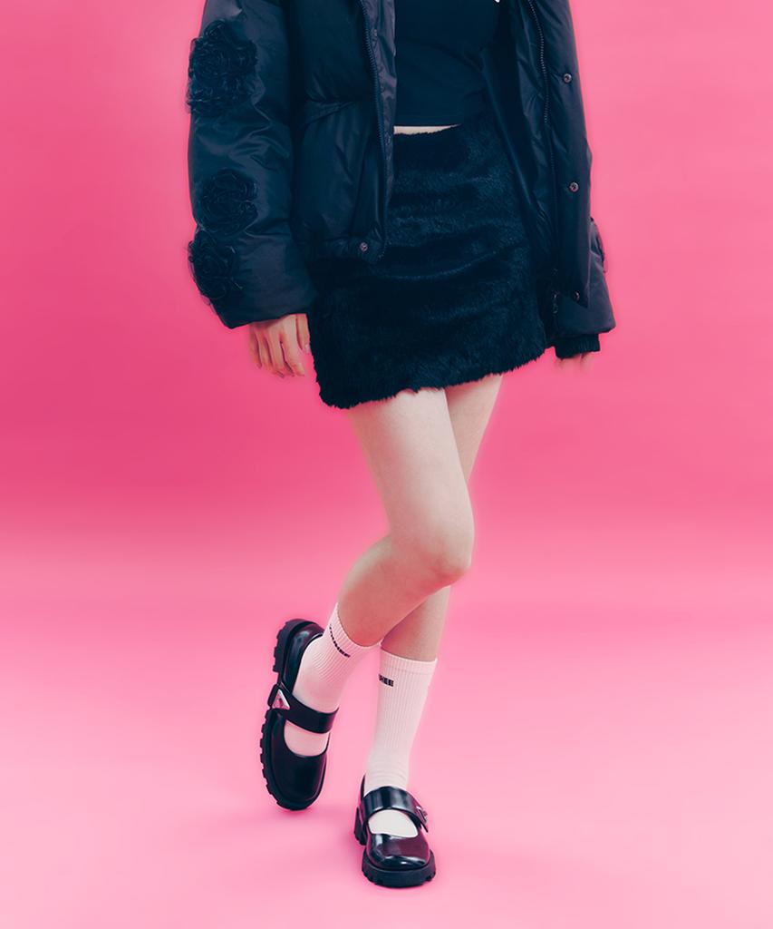 Yuhee Fur Mini Skirt Black