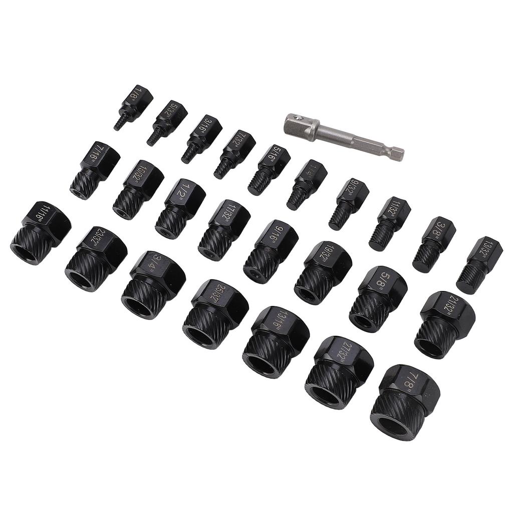 26Pcs Screw Extractor Set Multi Spline Guide Remover Tool for Rust Damaged Studs Bolts