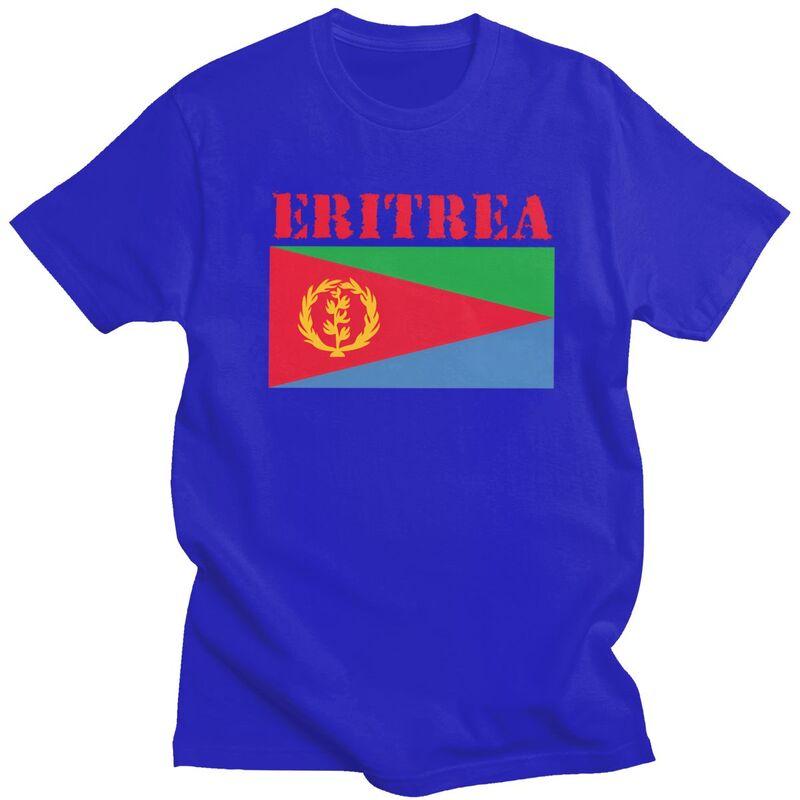 Custom Eritrea Flag Tshirt for Men Short Sleeve T Shirt Tshirt Slim Fit Pure Cotton Tees Gift