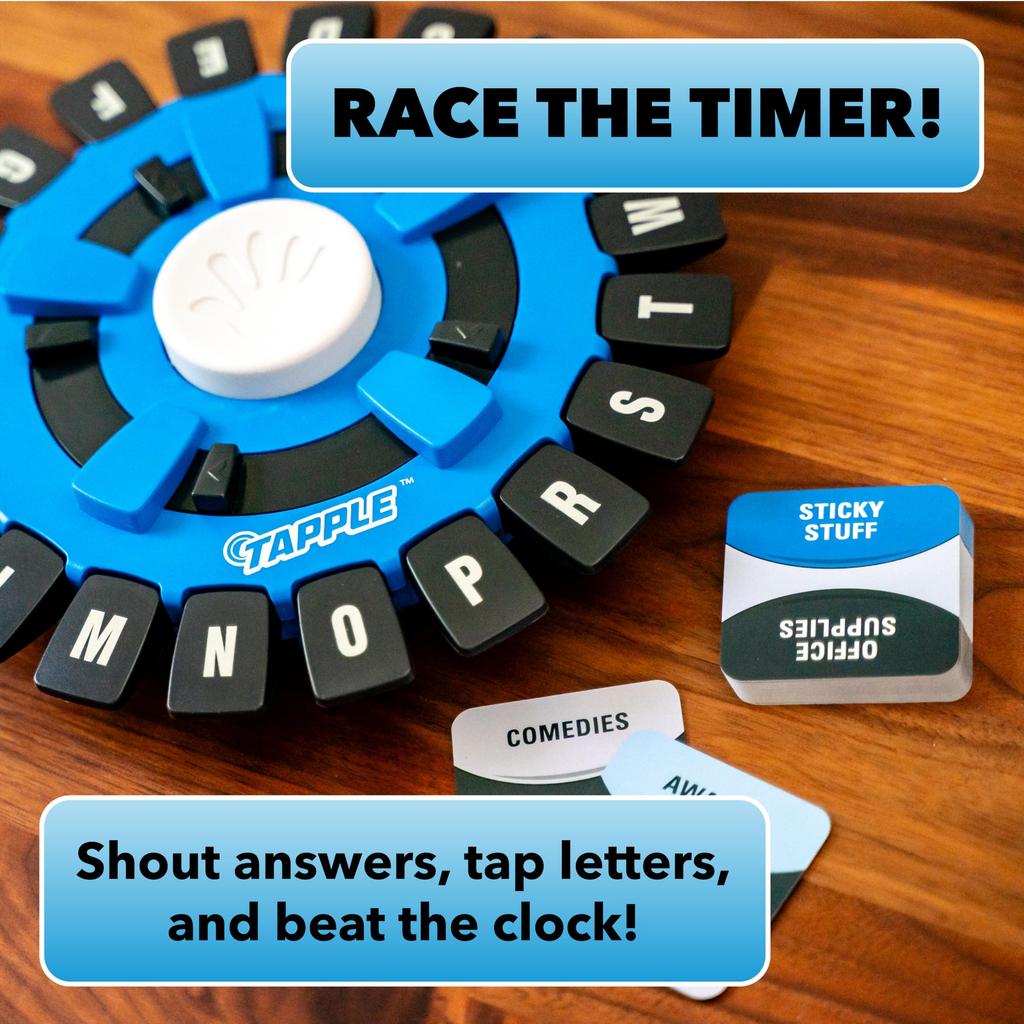 Usaopoly TAPPLE® Word Game | Fast-paced Family Board Game | Choose a Category and Compete Against the Timer To Be the Last Player | A Perfect Learning