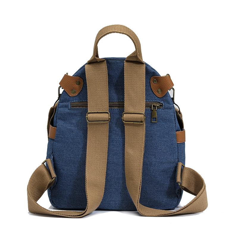 Vintage Color Block Backpack Ethnic Embroidery Shoulder Bag Large Capacity Backpack