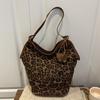 2025 Autumn/Winter Retro Leopard Print Tote Bag for Women - Large Capacity Shoulder Bag for Work & Commute