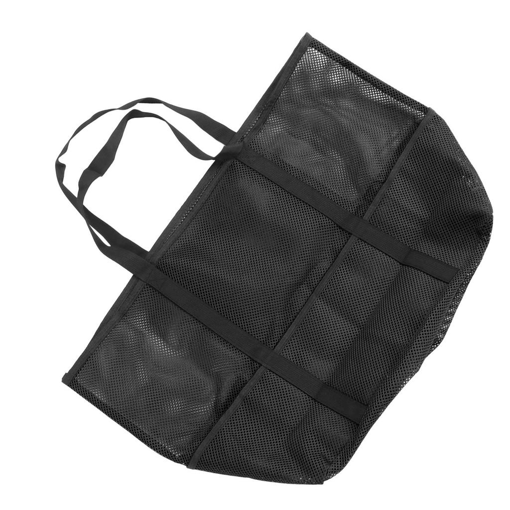 Mesh Beach Bag with 8 Pockets Waterproof Large Capacity Portable Handle Mesh Pool Bag for Vacation Swimming Black