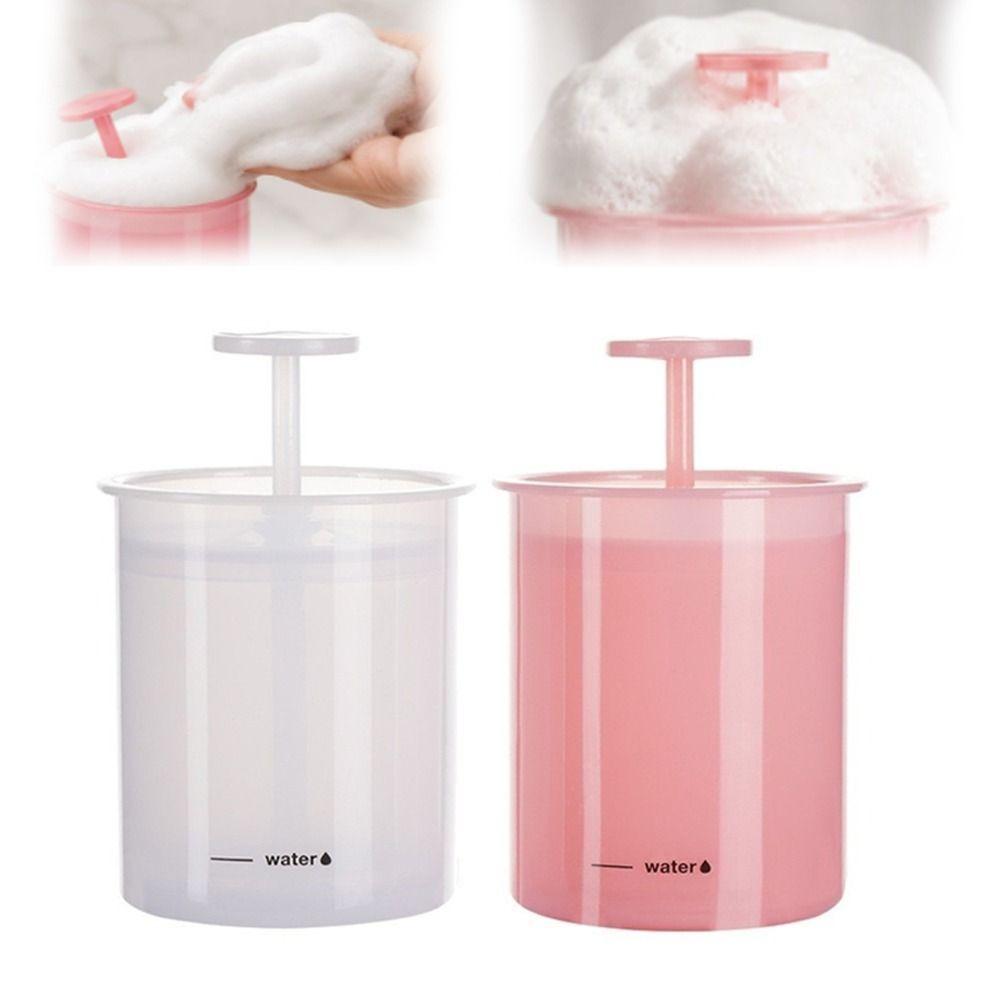 2PCS Manual Pump Cleanser Foam Maker Pink White Facial Bubble Maker Foam Maker Cup Foam Cups