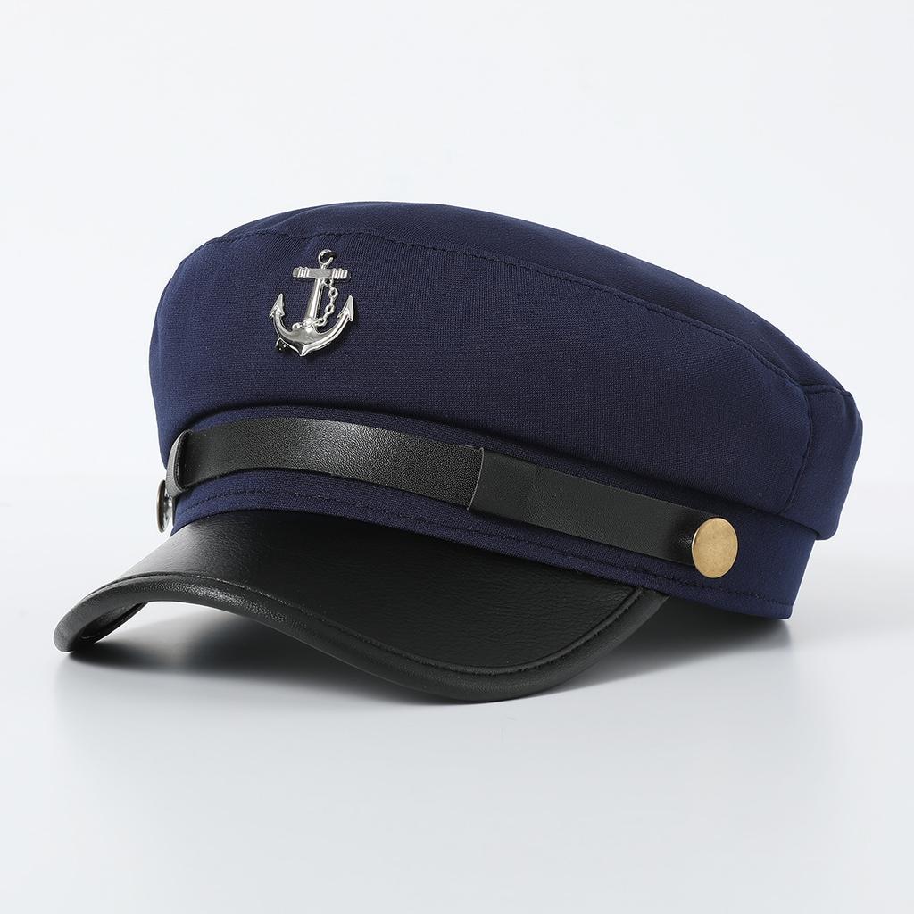 Navy Hat British Temperament Beret Women'S Winter Versatile Anchor Logo Decorative Fashion Hat Winter