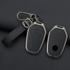 Zinc Alloy Leather Car Remote Key Case Cover Shell Fob For Ssang Yong  G4 Rexton Protective Keychain Styling Accessories