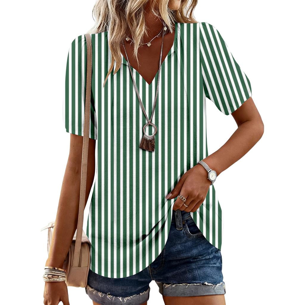 Women's Fashion Casual Striped Print Top
