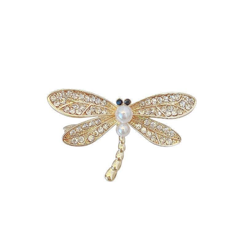 Japanese Cute Dragonfly Brooch High-End Design Sense Decorative Corsage Suit Fixed Anti-Light Do Not Buckle Accessories