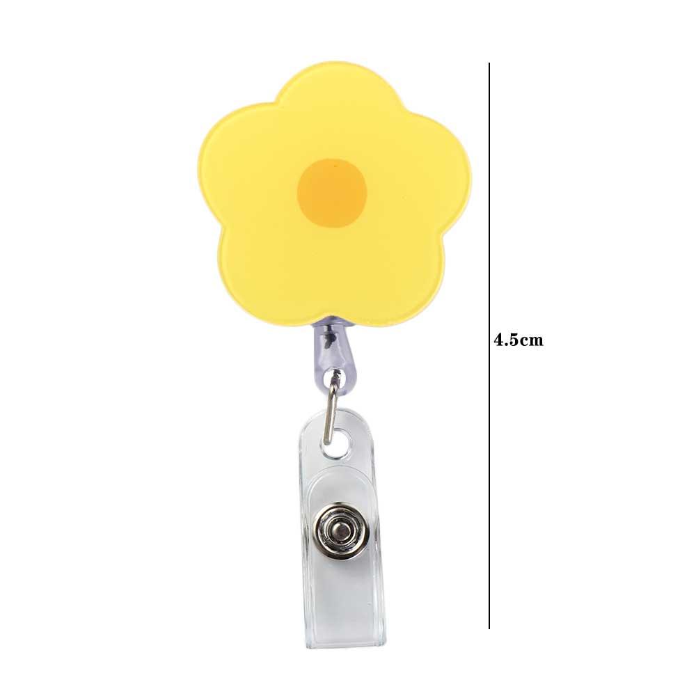 Name Tag Retractable Badge Holder Flower ID Card Holder Kawaii Easy Pull Buckle  Doctor Students