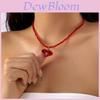 Heart Pearl Necklace With Crystal Geometric Pendant For Women And Men
