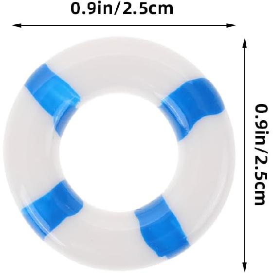 80PCS Mini Life Ring Mini Swimming Ring Miniature Life Rings Nautical Life Buoy Landscape Swim Ring Buoy Nautical Decor Cake Decorations Dollhouse