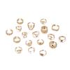 Retro Foot Ornament Love Star Moon Starfish Eye Pattern Open Foot Ring 18-Piece Set